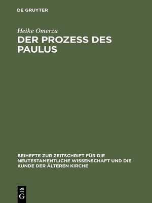 cover image of Der Prozeß des Paulus